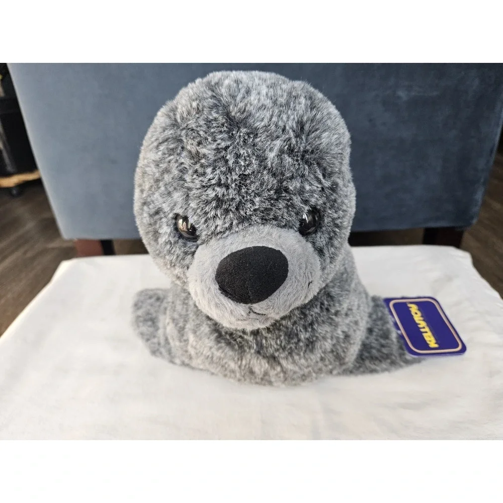 Realistic Seal Plush Grey Stuffed Toy Sea Animal Kelly Toy New With Tags